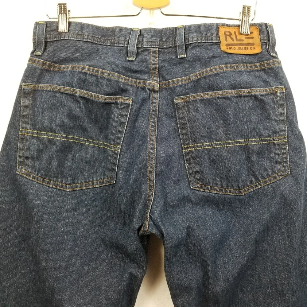 Polo‎ Jeans Co Jeans Men 32 x 27.5 Blue Cotton Loose Baggy Dark Ralph Lauren